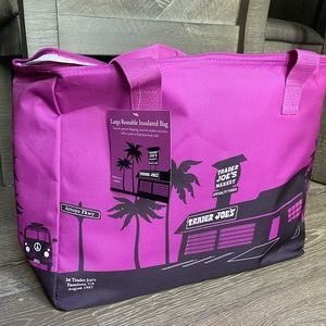 NWT Trader Joe’s Large Purple Insulated Zippered Bag